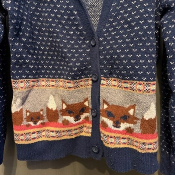 Retro Cooperative Intarsia Cool Like A Fox Fair Ilse V-Neck Cardigan - Picture 10 of 16